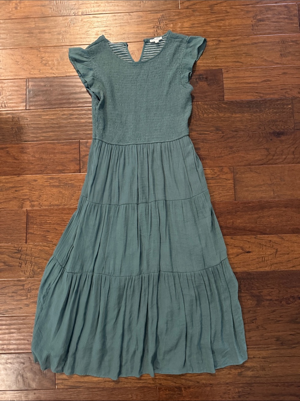 Women’s Teal Tiered Cotton Dress